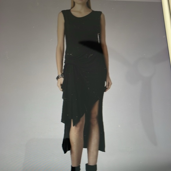 ALLSAINTS RIVIERA JERSEY DRESS IN CHARCOAL - Picture 1 of 11